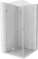 Mexen Lunar-F Duo cabină de duș pliabilă 75 x 75 cm, transparent, nichel periat - 836-075L-075P-97-00