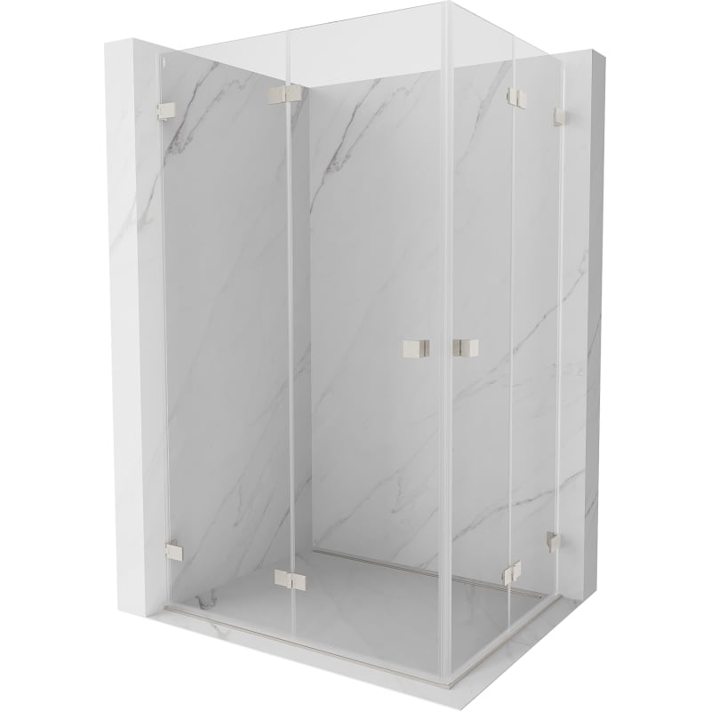 Mexen Lunar-F Duo cabină de duș pliabilă 85 x 70 cm, transparent, nichel periat - 836-085L-070P-97-00