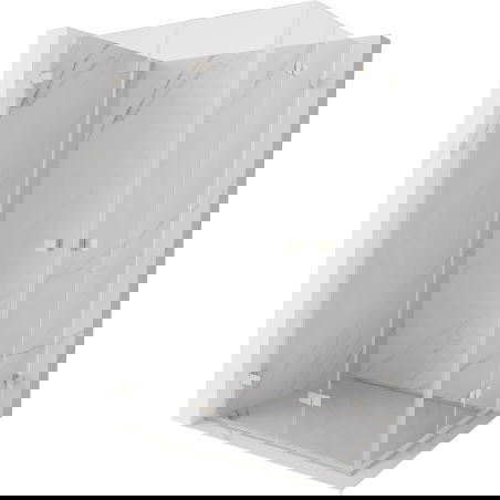 Mexen Lunar-F Duo összecsukható zuhanykabin 100 x 85 cm, átlátszó, csiszolt nikkel - 836-100L-085P-97-00