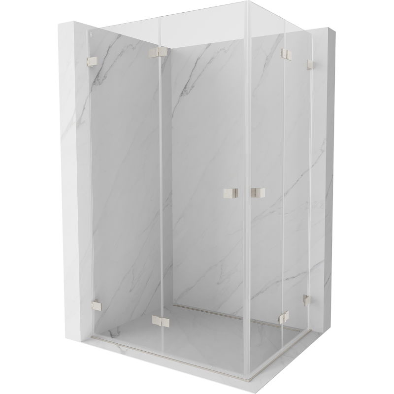 Mexen Lunar-F Duo cabină de duș pliabilă 100 x 90 cm, transparent, nichel periat - 836-100L-090P-97-00