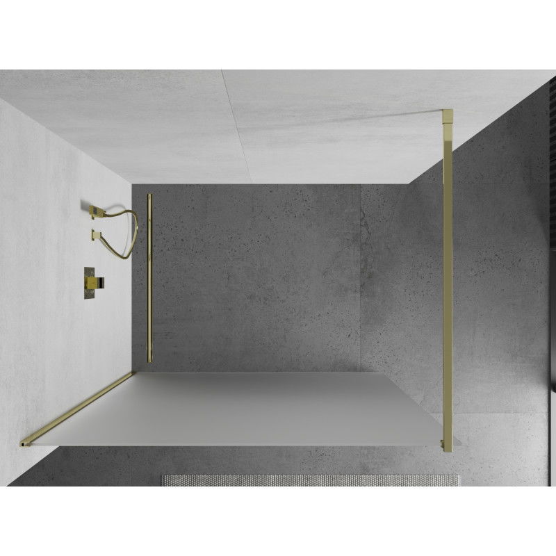 Mexen Kioto panou de duș Walk-in 80 x 200 cm, sablat 8 mm, auriu - 800-080-101-50-30