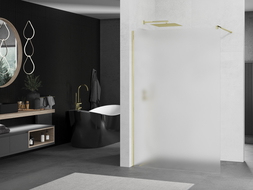 Mexen Kioto zuhanyfal Walk-in 110 x 200 cm, 8 mm matt üveg, arany - 800-110-101-50-30