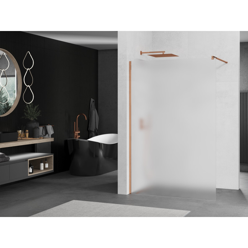 Mexen Kioto 70 x 200 cm-es Walk-in zuhanyfal, 8 mm-es matt, rózsaarany - 800-070-101-60-30