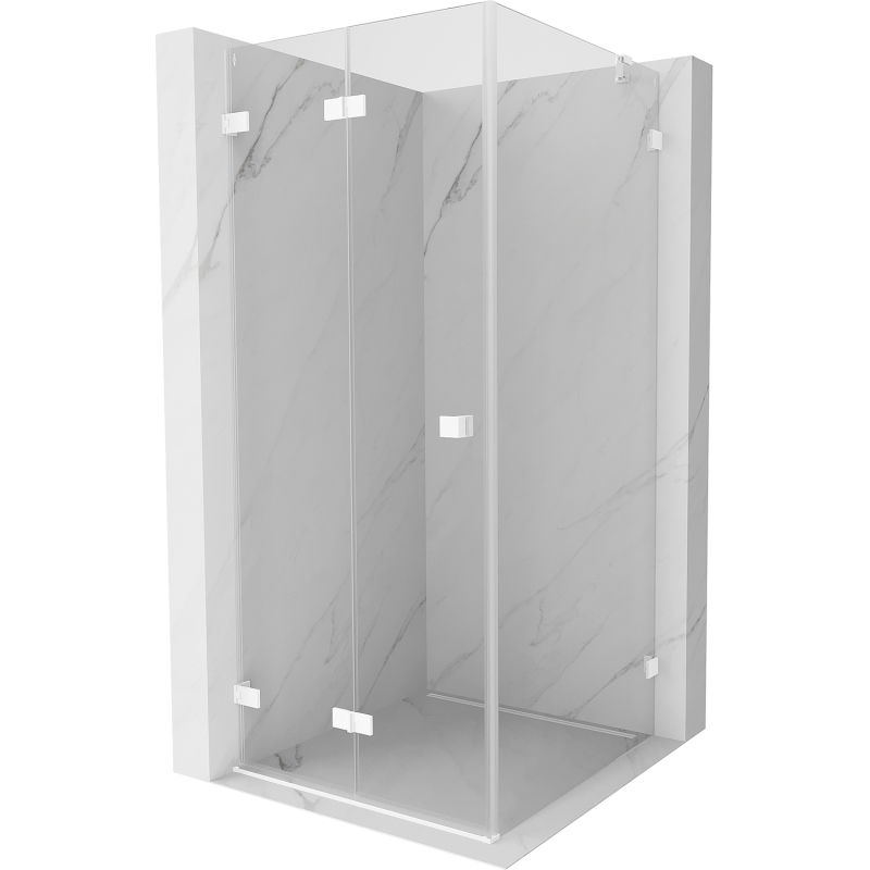 Mexen Lunar-F cabină de duș pliabilă stânga 70 x 70 cm, transparent, albă - 836-070-070-20-00-L