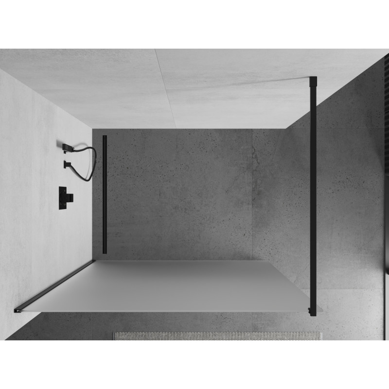 Mexen Kioto perete de duș Walk-in 80 x 200 cm, frosted 8 mm, negru - 800-080-101-70-30