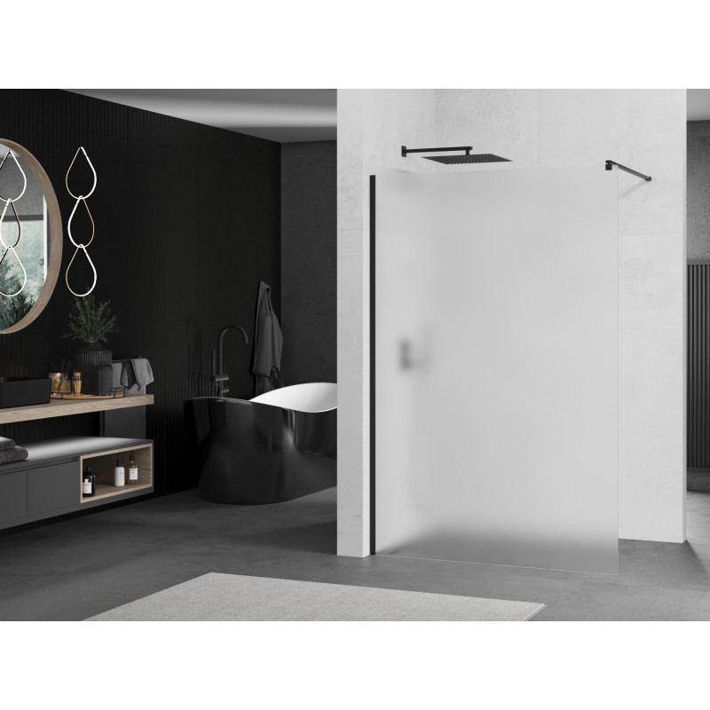 Mexen Kioto Walk-in Zuhanyfal 90 x 200 cm, 8 mm, fekete - 800-090-101-70-30
