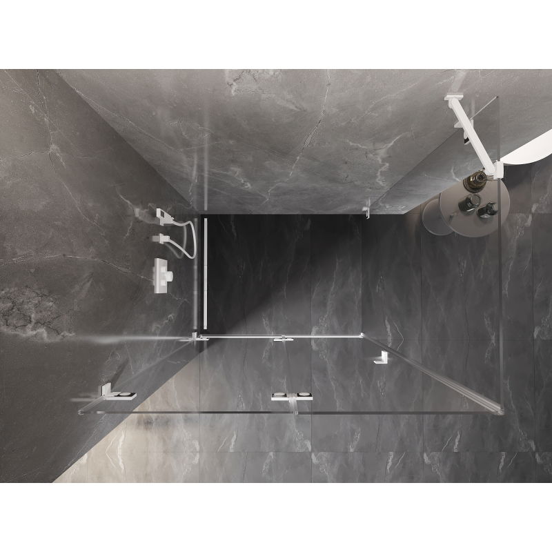 Mexen Lunar-F cabină de duș pliabilă stânga 90 x 80 cm, transparent, albă - 836-090-080-20-00-L