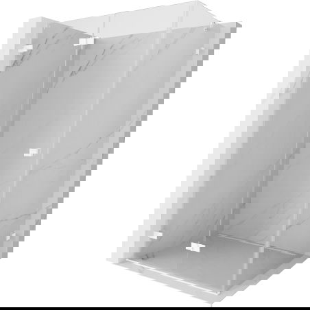 Mexen Lunar-F cabina de duș pliabilă stânga 100 x 80 cm, transparentă, albă - 836-100-080-20-00-L