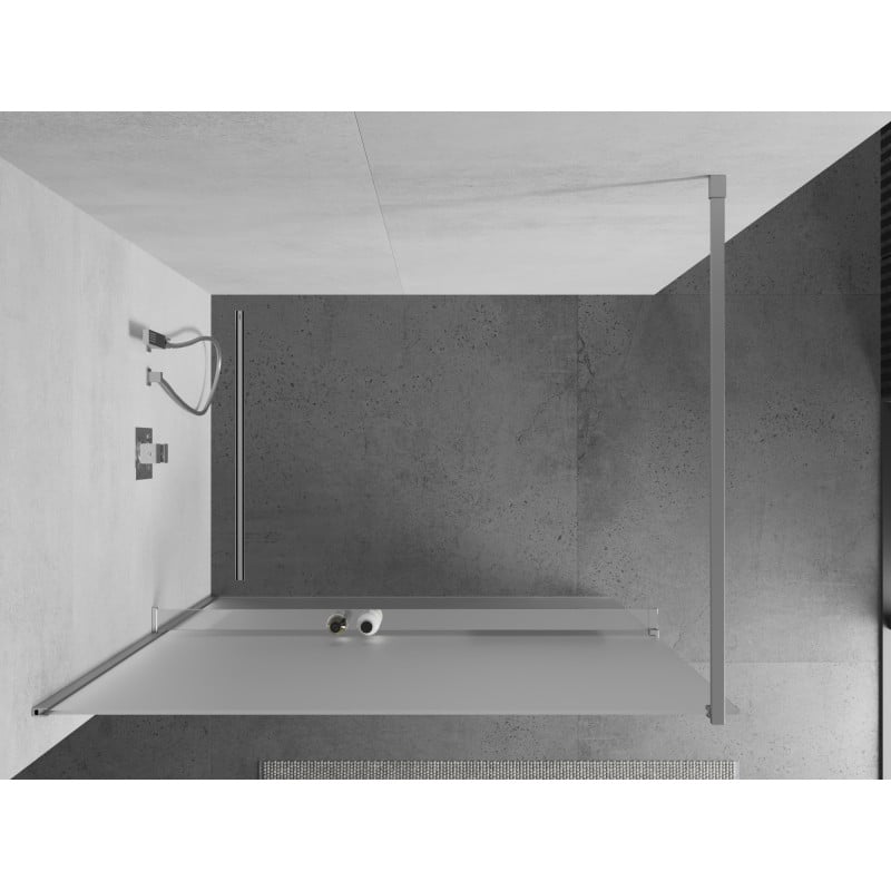 Mexen Kioto+ perete de duș cu raft Walk-in 70 x 200 cm, înghețat, crom - 800-070-121-01-30