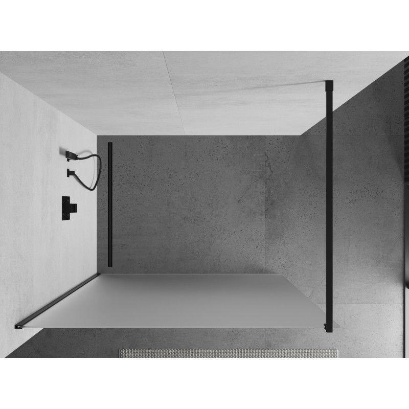 Mexen Kioto perete de duș Walk-in 120 x 200 cm, înghețat 8 mm, negru - 800-120-101-70-30
