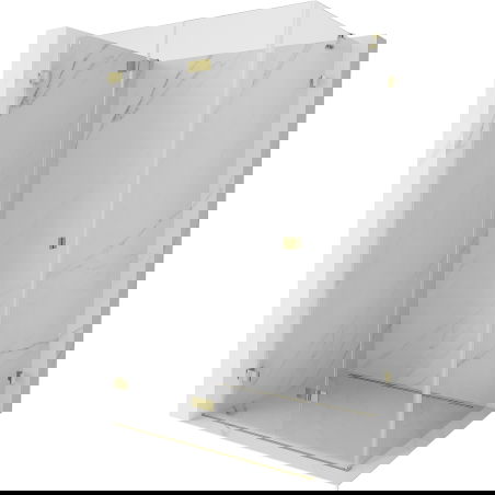 Mexen Lunar-F zuhanykabin, balra nyíló, 100 x 80 cm, átlátszó, arany - 836-100-080-50-00-L