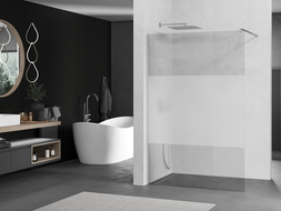 Mexen Kioto perete de duș Walk-in 110 x 200 cm, transparent/satinat 8 mm, crom - 800-110-101-01-35