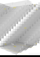 Mexen Lunar-F összecsukható bal zuhanykabin 90 x 70 cm, átlátszó, arany kefélt - 836-090-070-55-00-L