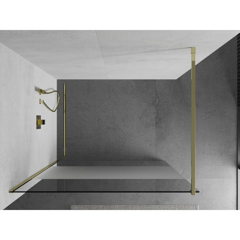 Mexen Kioto Walk-in zuhanyfal 80 x 200 cm, átlátszó/fagyott 8 mm, arany - 800-080-101-50-35