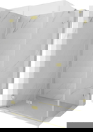 Mexen Lunar-F cabina de duș pliabilă stânga 90 x 80 cm, transparentă, auriu periat - 836-090-080-55-00-L