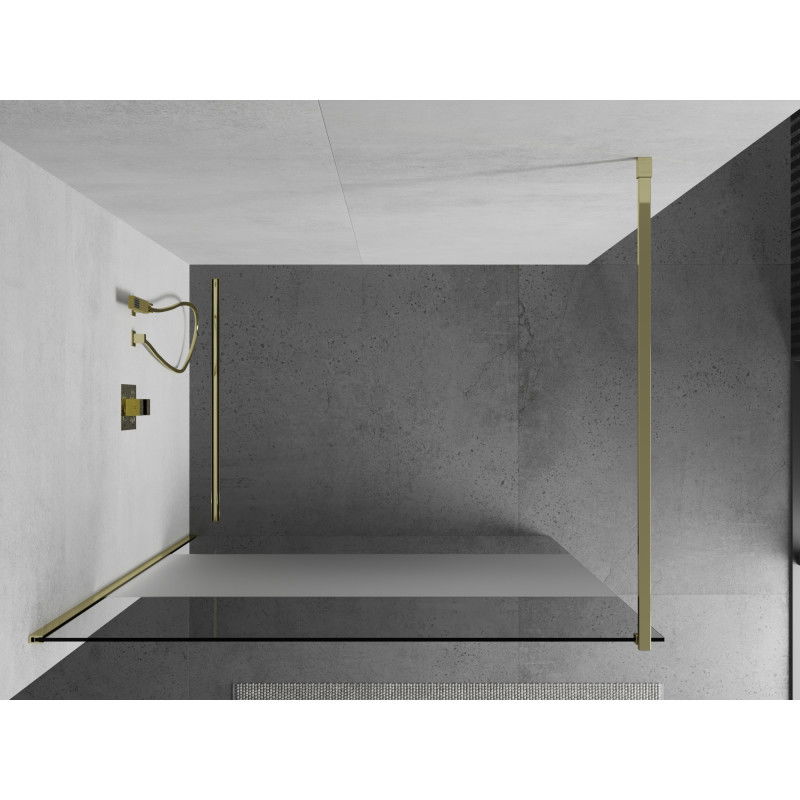 Mexen Kioto perete de duș Walk-in 100 x 200 cm, transparent/mat 8 mm, auriu - 800-100-101-50-35