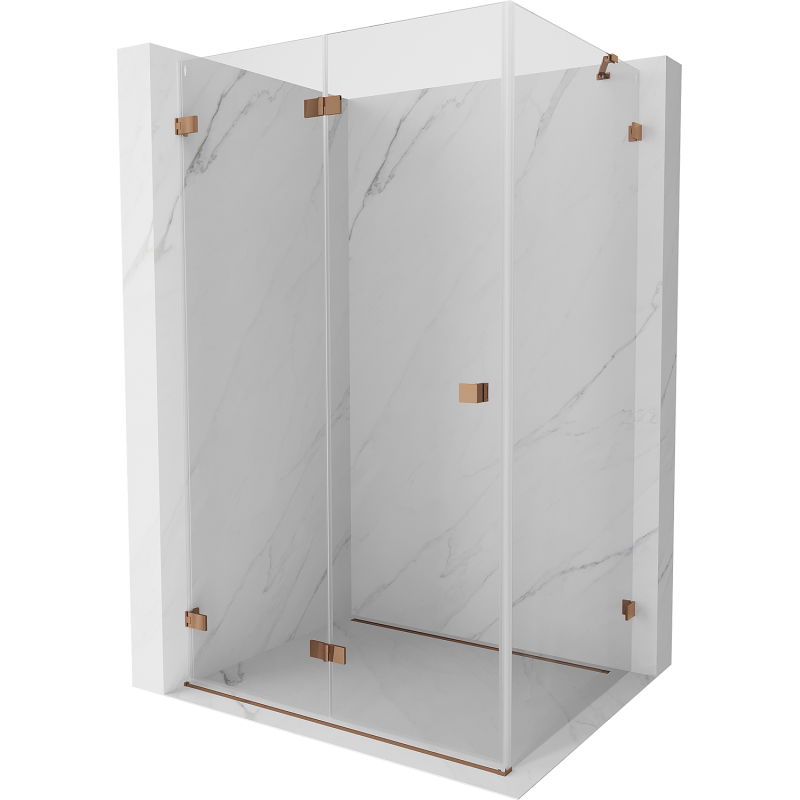 Mexen Lunar-F cabină de duș pliabilă stânga 90 x 70 cm, transparent, aur roz- 836-090-070-60-00-L