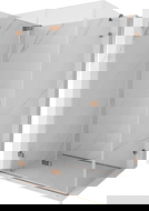 Mexen Lunar-F cabină de duș pliabilă stânga 90 x 70 cm, transparentă, aur roz - 836-090-070-60-00-L