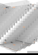 Mexen Lunar-F cabina de duș pliabilă stânga 90 x 80 cm, transparentă, aur roz - 836-090-080-60-00-L