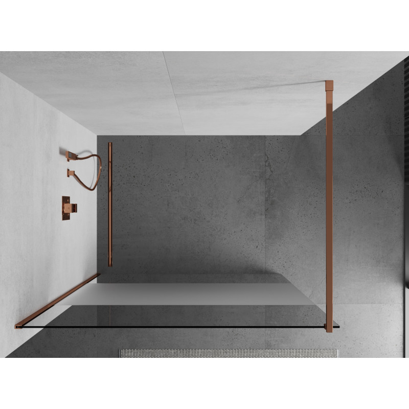 Mexen Kioto perete de duș Walk-in 80 x 200 cm, transparent/gheață 8 mm, aur roz - 800-080-101-60-35