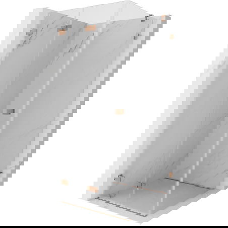 Mexen Lunar-F cabină de duș pliabilă stânga 70 x 70 cm, transparentă, cupru periat- 836-070-070-65-00-L