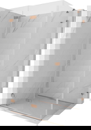 Mexen Lunar-F összecsukható bal zuhanykabin 90 x 70 cm, átlátszó, csiszolt réz - 836-090-070-65-00-L