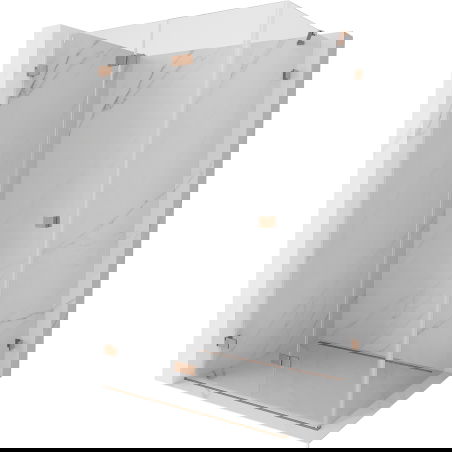 Mexen Lunar-F cabină de duș pliabilă stânga 85 x 80 cm, transparent, cupru periat- 836-085-080-65-00-L