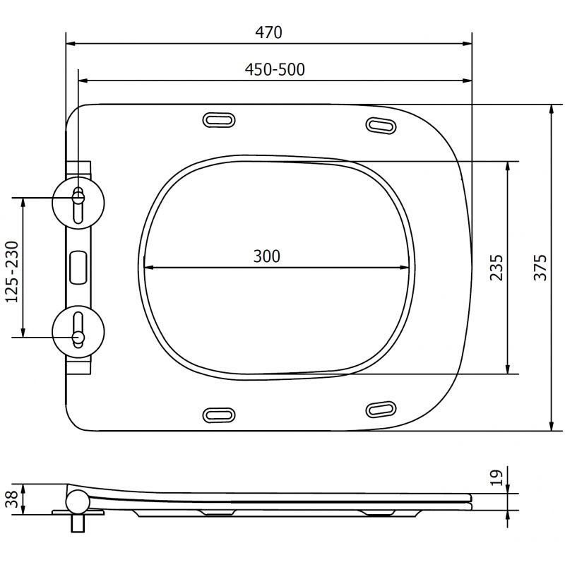 Mexen capac de toaletă cu coborâre lentă, slim, duroplast, alb lucios - 39120100