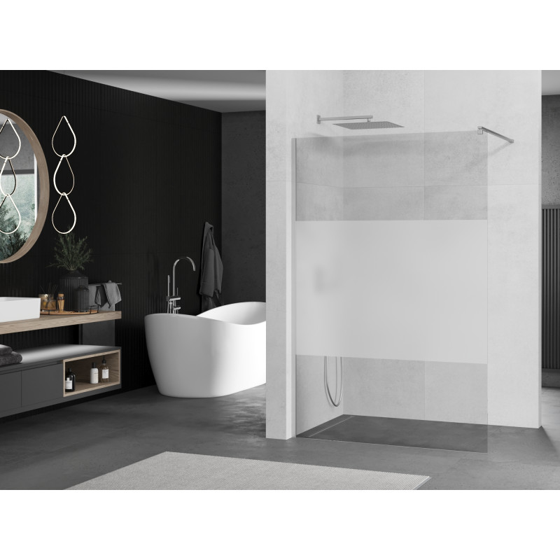 Mexen Kioto Walk-in zuhanyfal 70 x 200 cm, átlátszó/jeges 8 mm, króm - 800-070-101-01-35