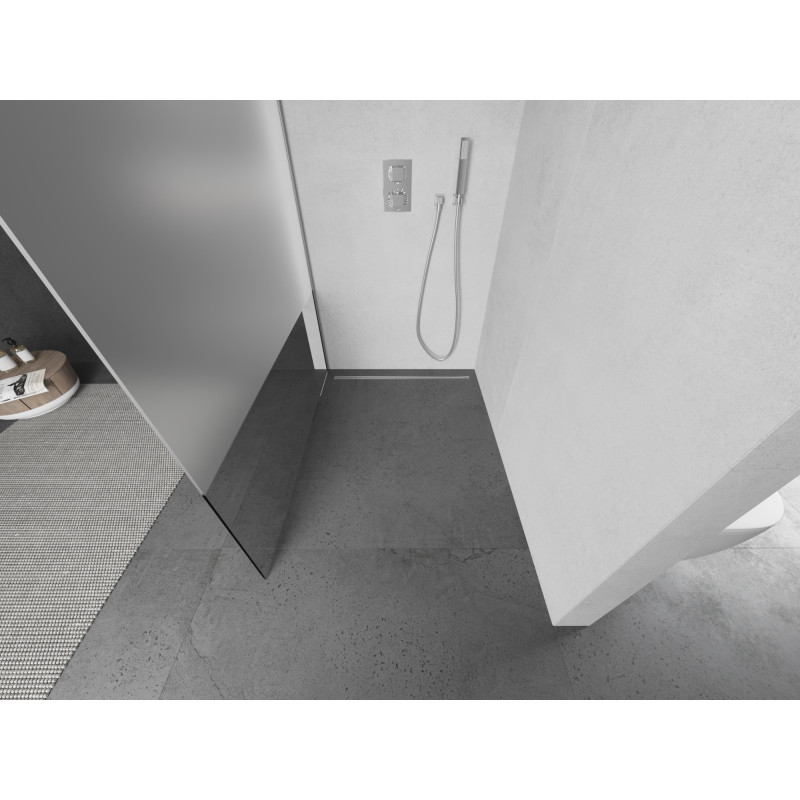 Mexen Kioto Walk-in zuhanyfal 70 x 200 cm, átlátszó/jeges 8 mm, króm - 800-070-101-01-35