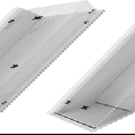 Mexen Lunar-F összecsukható bal oldali zuhanykabin 90 x 80 cm, átlátszó, fekete - 836-090-080-70-00-L