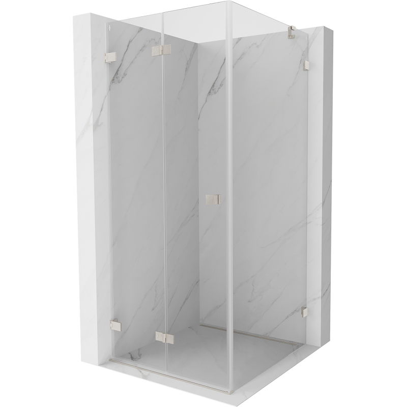 Mexen Lunar-F cabină de duș pliabilă stânga 95 x 90 cm, transparent, nichel periat - 836-095-090-97-00-L