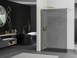 Mexen Kioto Walk-in zuhanyfal 90 x 200 cm, grafit 8 mm, arany - 800-090-101-50-40