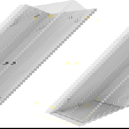 Mexen Lunar-F Duo cabină de duș pliabilă 95 x 95 cm, transparent, auriu - 836-095L-095P-50-00