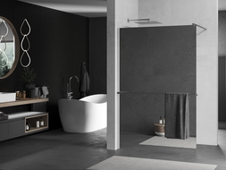 Mexen Kioto+ zuhanyfal polccal Walk-in 100 x 200 cm, tükör, króm - 800-100-121-01-50