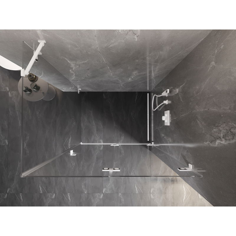 Mexen Lunar-F cabină de duș pliabilă dreapta 80 x 70 cm, transparent, albă - 836-080-070-20-00-P