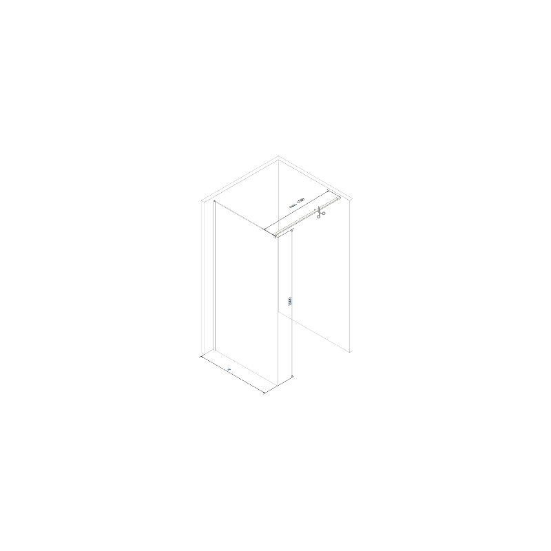 Mexen Kioto zuhanyfal Walk-in 120 x 200 cm, grafit 8 mm, rózsaarany - 800-120-101-60-40