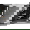 Mexen Kioto zuhanyfal 80 x 200 cm, Sötétszürke 8 mm, Fekete - 800-080-101-70-40