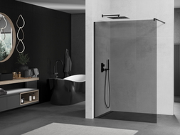Mexen Kioto Walk-in zuhanyfal 90 x 200 cm, grafit 8 mm, fekete - 800-090-101-70-40