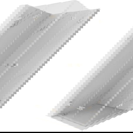 Mexen Lunar-F Duo cabină de duș pliabilă 95 x 95 cm, transparent, nichel periat - 836-095L-095P-97-00