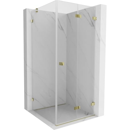Mexen Lunar-F cabină de duș pliată dreapta 80 x 80 cm, transparent, auriu - 836-080-080-50-00-P