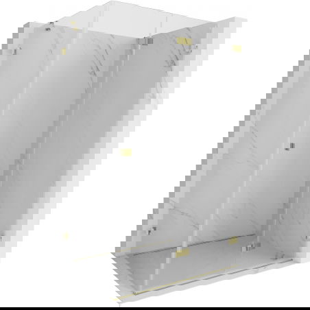 Mexen Lunar-F összehajtható zuhanykabin jobb 90 x 80 cm, átlátszó, arany - 836-090-080-50-00-P