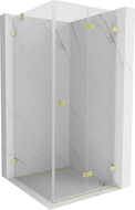 Mexen Lunar-F cabină de duș pliabilă dreapta 70 x 70 cm, transparent, auriu periat - 836-070-070-55-00-P