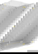 Mexen Lunar-F összecsukható zuhanykabin jobb 80 x 70 cm, átlátszó, arany szálcsiszolt - 836-080-070-55-00-P