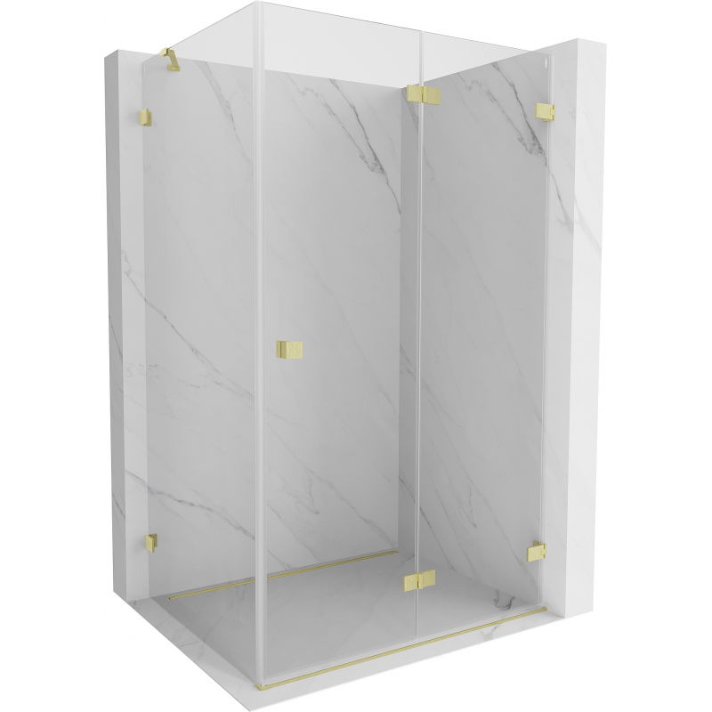Mexen Lunar-F cabină de duș pliabilă dreapta 85 x 70 cm, transparent, auriu periat - 836-085-070-55-00-P