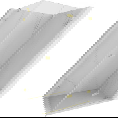 Mexen Lunar-F cabină de duș pliabilă dreapta 95 x 90 cm, transparentă, auriu periat - 836-095-090-55-00-P