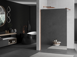 Mexen Kioto zuhanyfal Walk-in 100 x 200 cm, tükör 8 mm, rózsaarany - 800-100-101-60-50