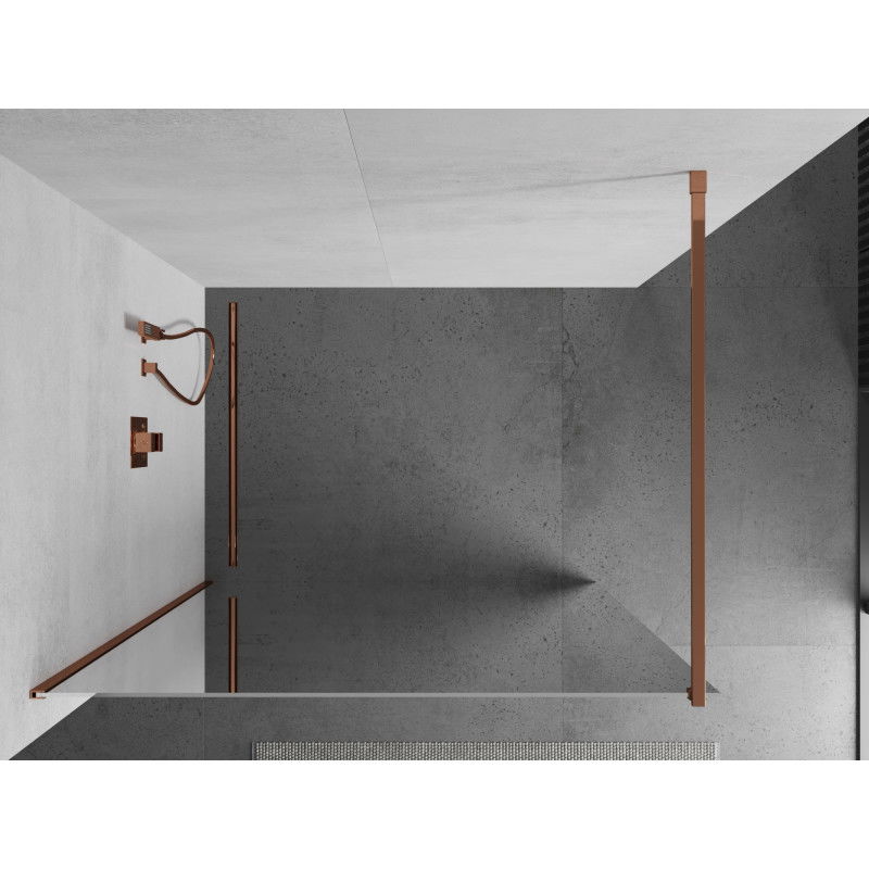 Mexen Kioto panou de duș Walk-in 100 x 200 cm, oglindă 8 mm, aur roz - 800-100-101-60-50