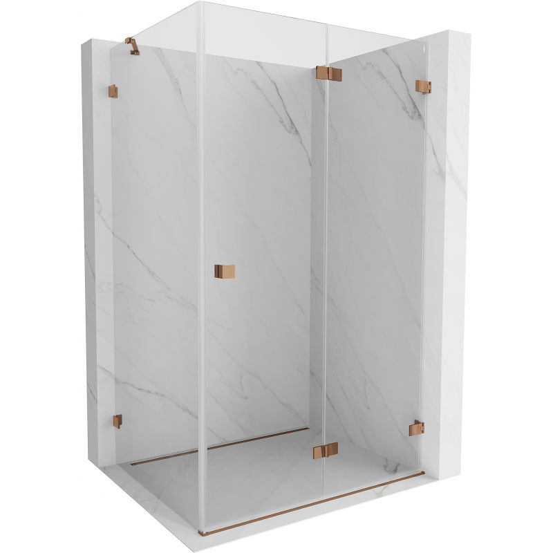 Mexen Lunar-F cabină de duș pliabilă dreapta 80 x 70 cm, transparent, aur roz - 836-080-070-60-00-P