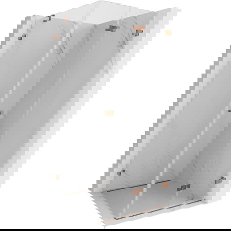 Cabină de duș pliabilă Mexen Lunar-F dreapta 90 x 90 cm, transparent, aur roz - 836-090-090-60-00-P